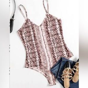 NWOT Snakeskin Print Bodysuit